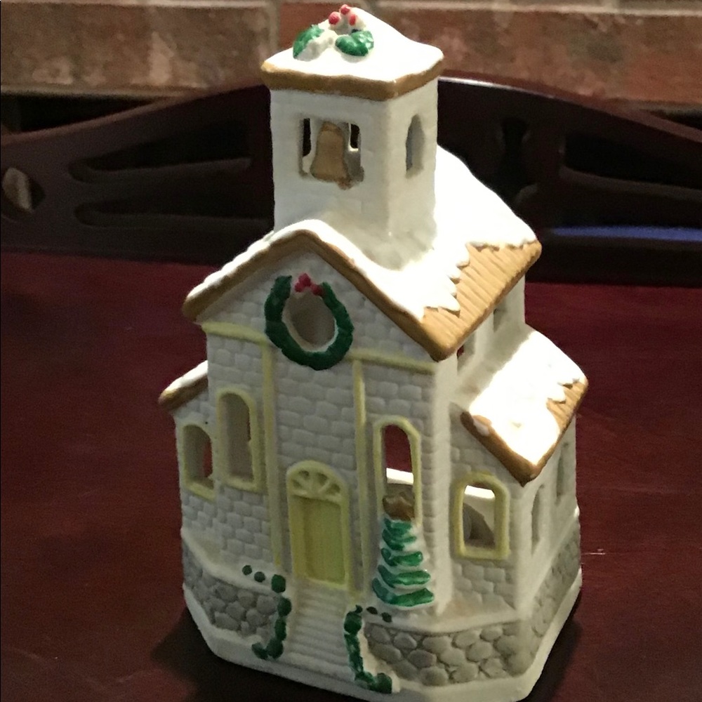 Village Church Candle Holder ceramic